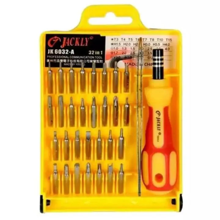 জ্যাকলি (JACKLY) ৩২ ইন ১ প্রিসিশন স্ক্রু-ড্রাইভার সেট - মোবাইল ও ল্যাপটপ মেরামতের জন্য পারফেক্ট 📱💻
