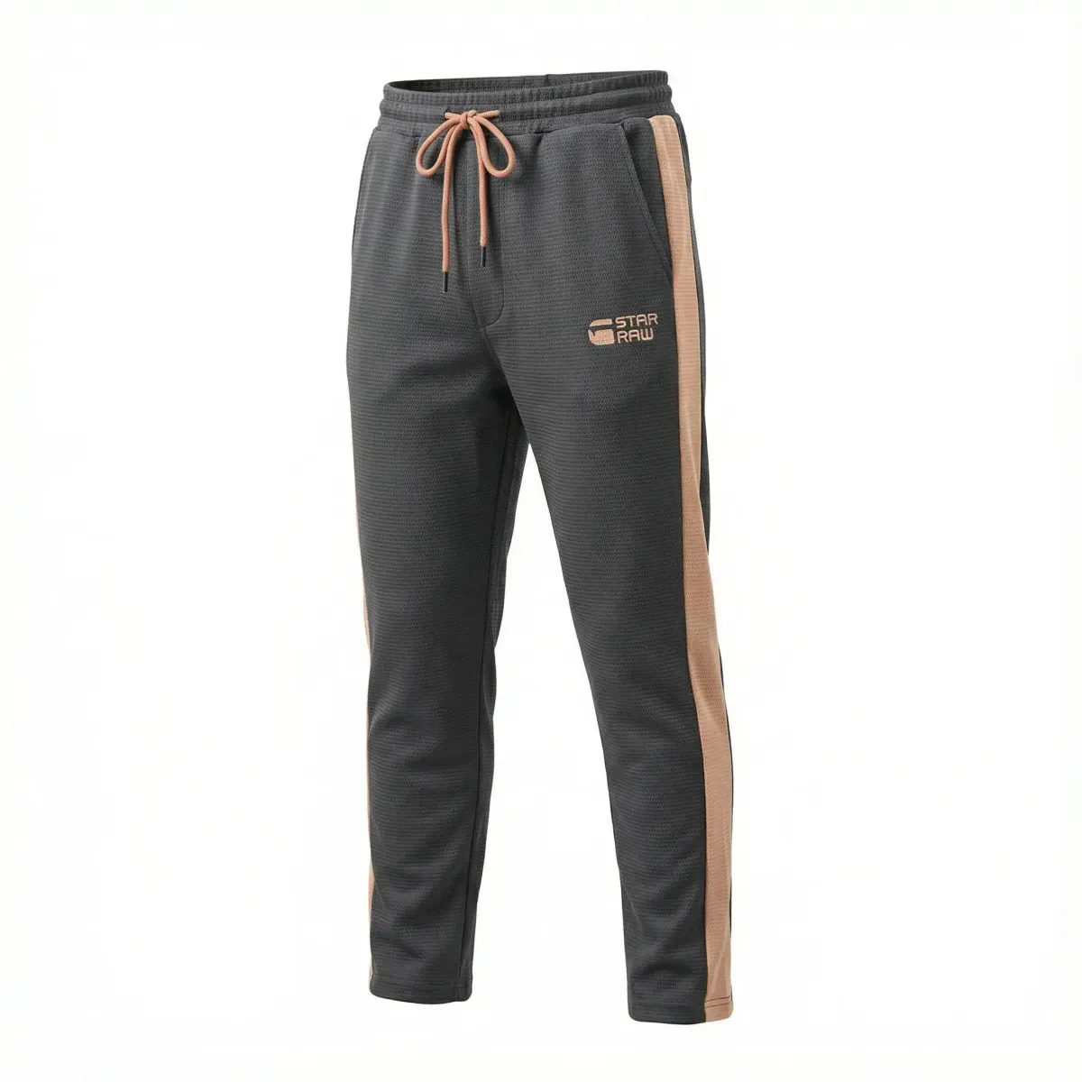 Star Raw Printed Premium Cotton Joggers for Men - Charcoal Grey