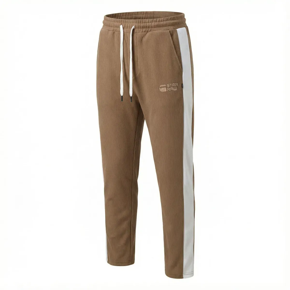 Star Raw Premium Ribbed Cotton Joggers for Men - Coffee Brown