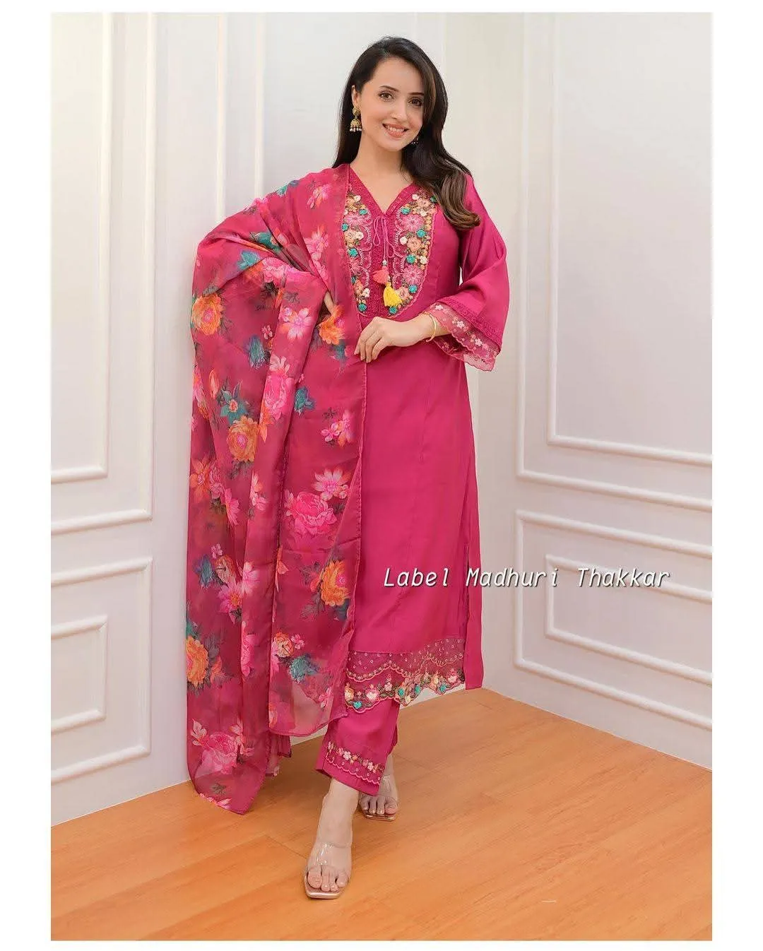 প্রিমিয়াম রিয়ন কটন এমব্রয়ডারি রেডিমেড থ্রি-পিস সেট