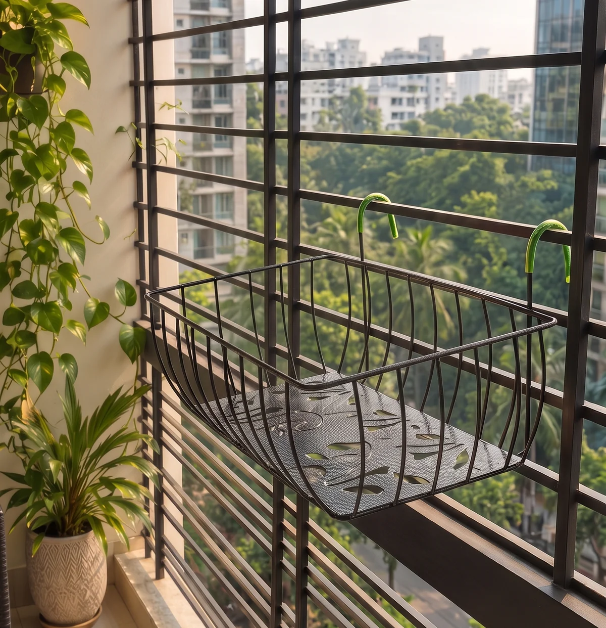 খালি মেটাল স্কয়ার হ্যাঙ্গিং বাস্কেট